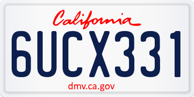 CA license plate 6UCX331