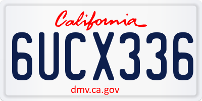 CA license plate 6UCX336