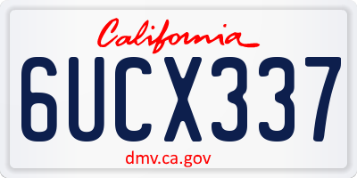 CA license plate 6UCX337
