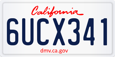 CA license plate 6UCX341