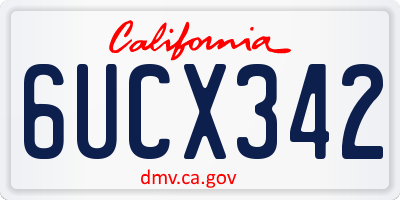 CA license plate 6UCX342