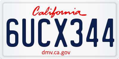 CA license plate 6UCX344