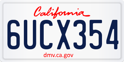 CA license plate 6UCX354