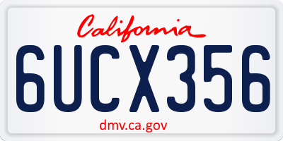 CA license plate 6UCX356