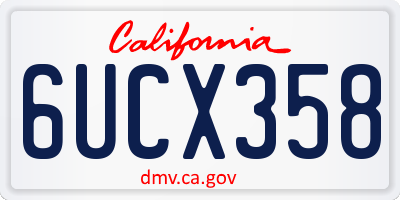 CA license plate 6UCX358