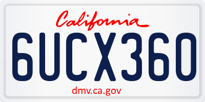 CA license plate 6UCX360