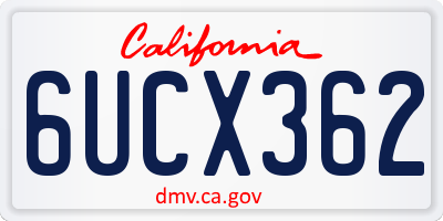 CA license plate 6UCX362