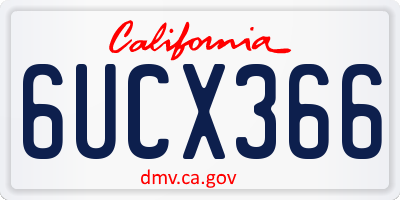 CA license plate 6UCX366