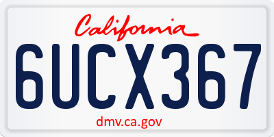 CA license plate 6UCX367