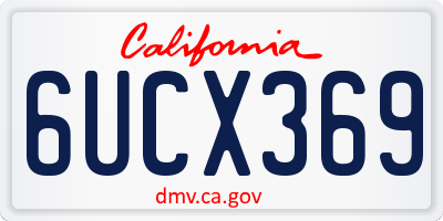 CA license plate 6UCX369