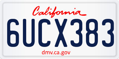 CA license plate 6UCX383