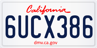 CA license plate 6UCX386
