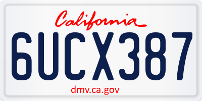 CA license plate 6UCX387