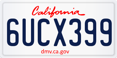 CA license plate 6UCX399