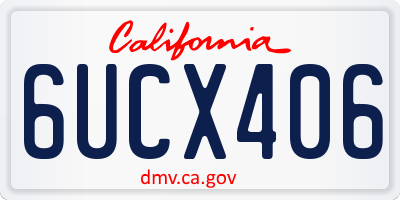 CA license plate 6UCX406