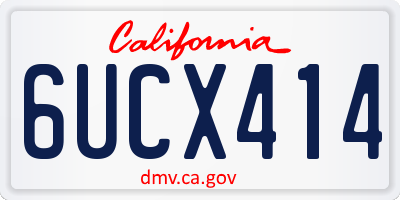 CA license plate 6UCX414