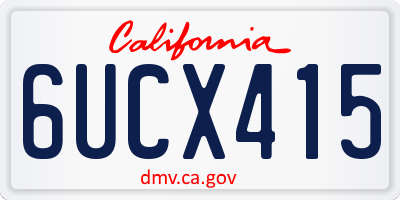 CA license plate 6UCX415