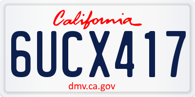 CA license plate 6UCX417