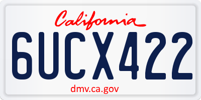 CA license plate 6UCX422