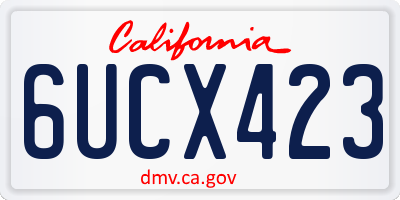 CA license plate 6UCX423