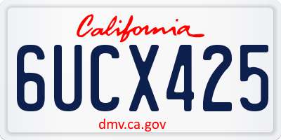 CA license plate 6UCX425
