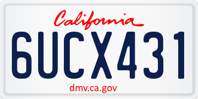 CA license plate 6UCX431