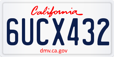 CA license plate 6UCX432