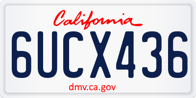 CA license plate 6UCX436