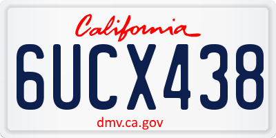 CA license plate 6UCX438