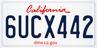 CA license plate 6UCX442
