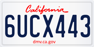 CA license plate 6UCX443