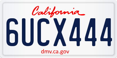 CA license plate 6UCX444