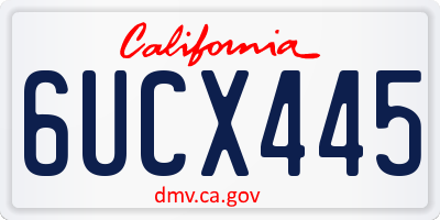 CA license plate 6UCX445