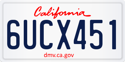 CA license plate 6UCX451