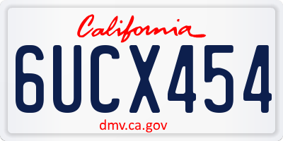 CA license plate 6UCX454