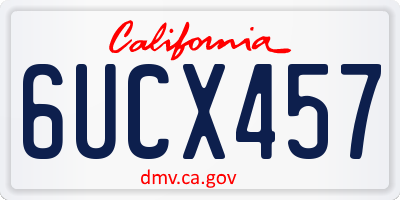 CA license plate 6UCX457