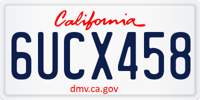 CA license plate 6UCX458