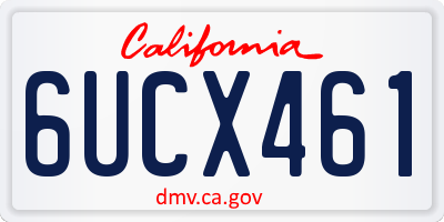 CA license plate 6UCX461