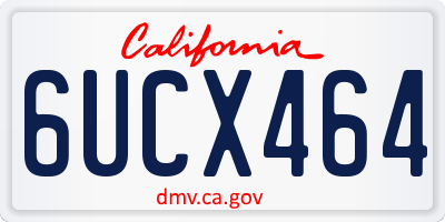 CA license plate 6UCX464