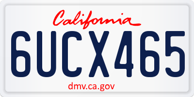 CA license plate 6UCX465