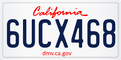 CA license plate 6UCX468