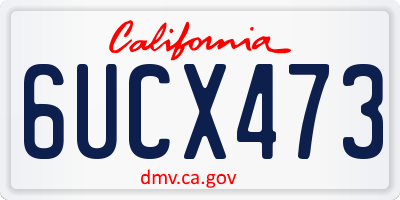 CA license plate 6UCX473