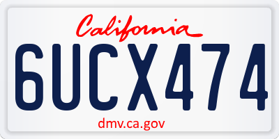 CA license plate 6UCX474