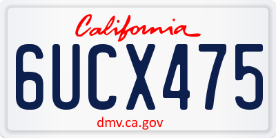 CA license plate 6UCX475