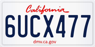 CA license plate 6UCX477