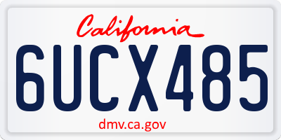 CA license plate 6UCX485