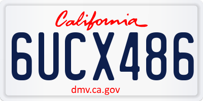 CA license plate 6UCX486