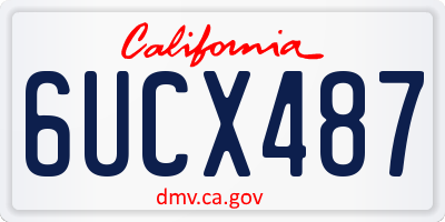 CA license plate 6UCX487