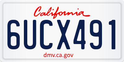 CA license plate 6UCX491