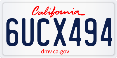 CA license plate 6UCX494